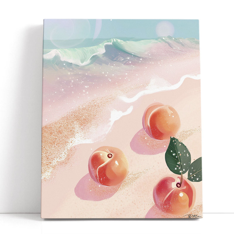 «Peaches On The Beach», reproduction d'art sur toile, H 20 po x l 16 po