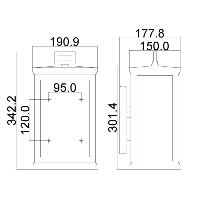 Cailín Outdoor Flush Mount, 34.2cm H x 19.1cm W x 17.8cm D
