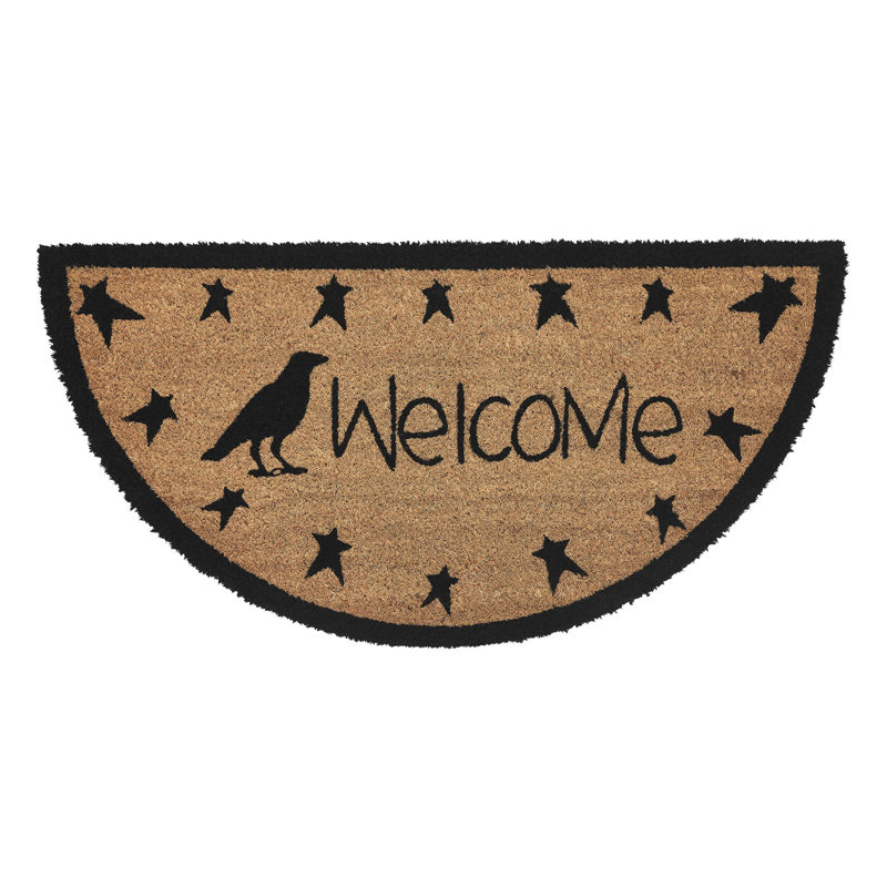 Harsha Coir Welcome Rug Half Circle 16.5x33