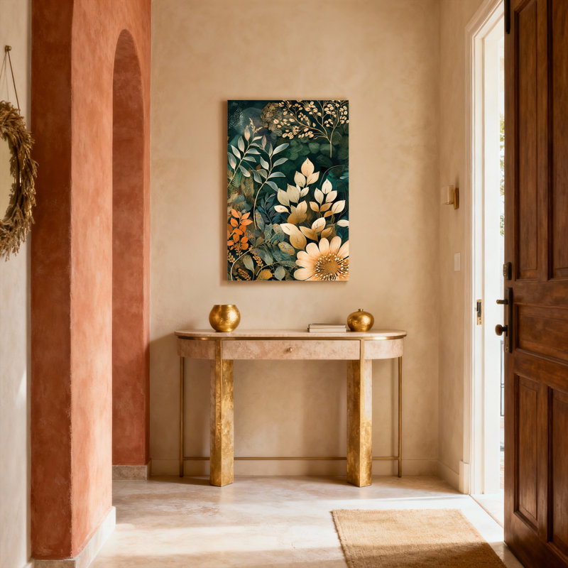 «Botanical Floral», ensemble de 1 reproduction d'art sur toile tendue sur toile, H 40 po x l 28 po