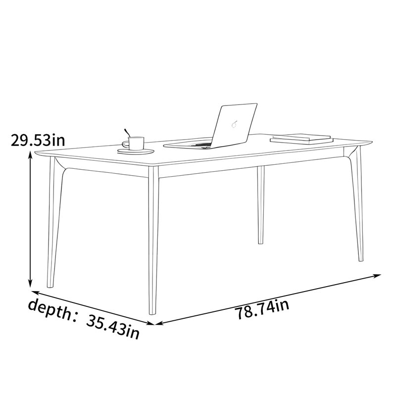 Bureau d'étude à domicile pour le travail, H 29,53 po x l 78,74 po x P 35,43 po
