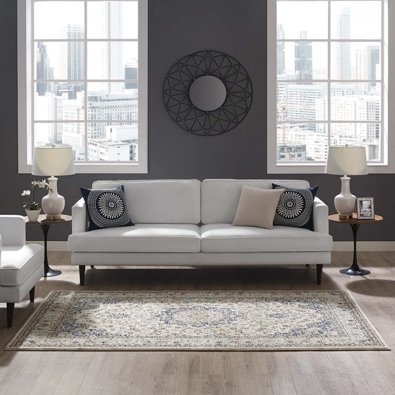 Modway Meryam Distressed Vintage Medallion Area Rug, Rectangle 5' x 8'