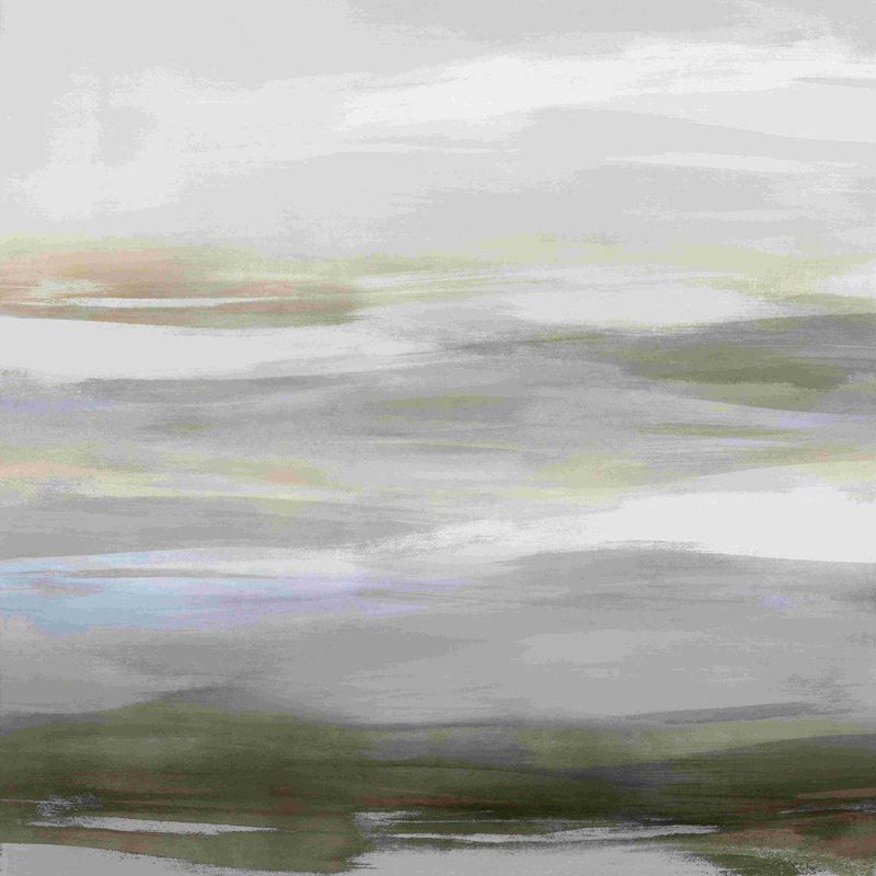 «Gray Abstract Landscape», reproduction sur toile tendue, H 12 po x l 12 po