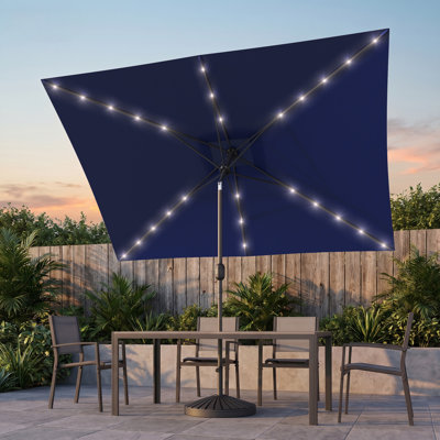 Buono 10' x 6.5' Rectangular Lighted Market Umbrella