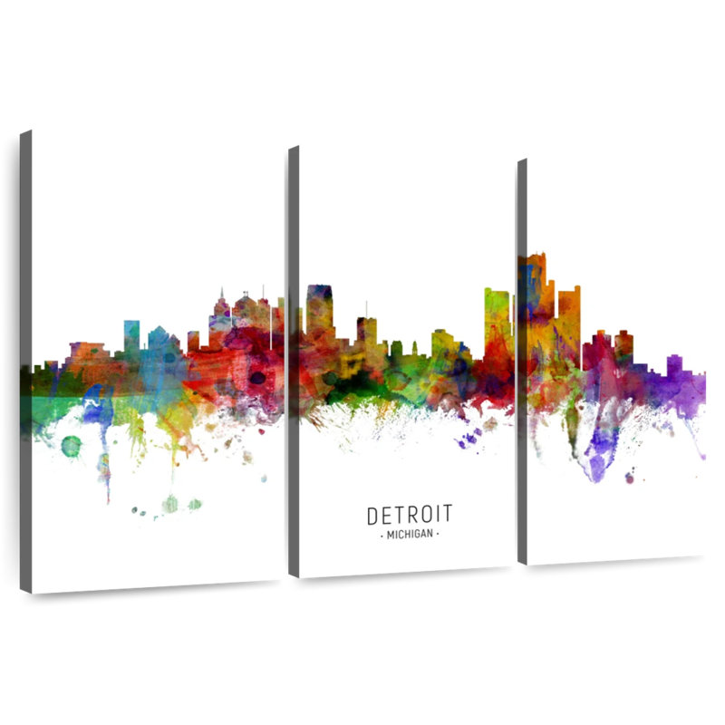 Nicci Detroit Michigan Skyline I, 32" H x 50" W