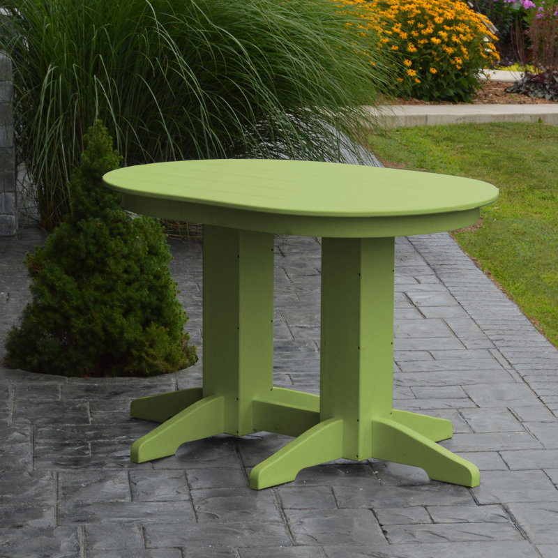 Table de salle à manger en résine Nettie, Vert lime, l 33 po x L 60 po x H 32 po