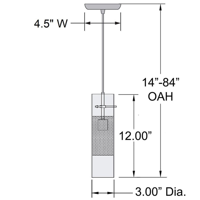 Luminaire suspendu cylindrique à 1 lumière Richardson