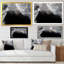Marbre noir et gris Gloden, ondulations d'art II - œuvre d'art moderne sur toile-1244830801-1244830799