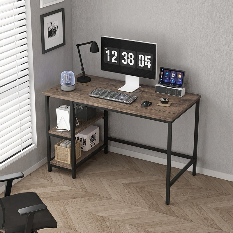 Addasyn Rectangle Computer Desk, Distressed Wood, 75cm H x 120cm W x 50cm D