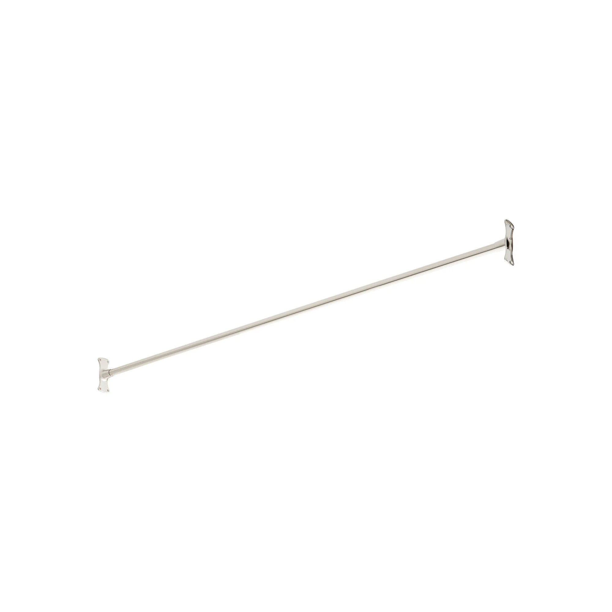 60" Brass Straight Shower Curtain Rod, Brushed Nickel