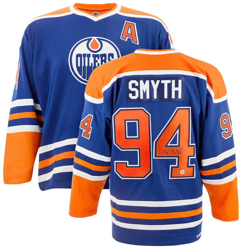 Ryan Smyth, réplique de hockey de masse signée Edmonton