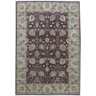 Hand-Knotted High-Quality Beige and Gold Area Rug