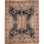 Hand-Knotted High-Quality Black and Beige Area Rug