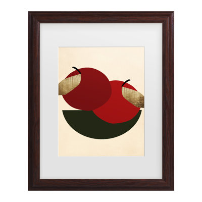 «Kubistika Two Red Apples Matted», art encadré