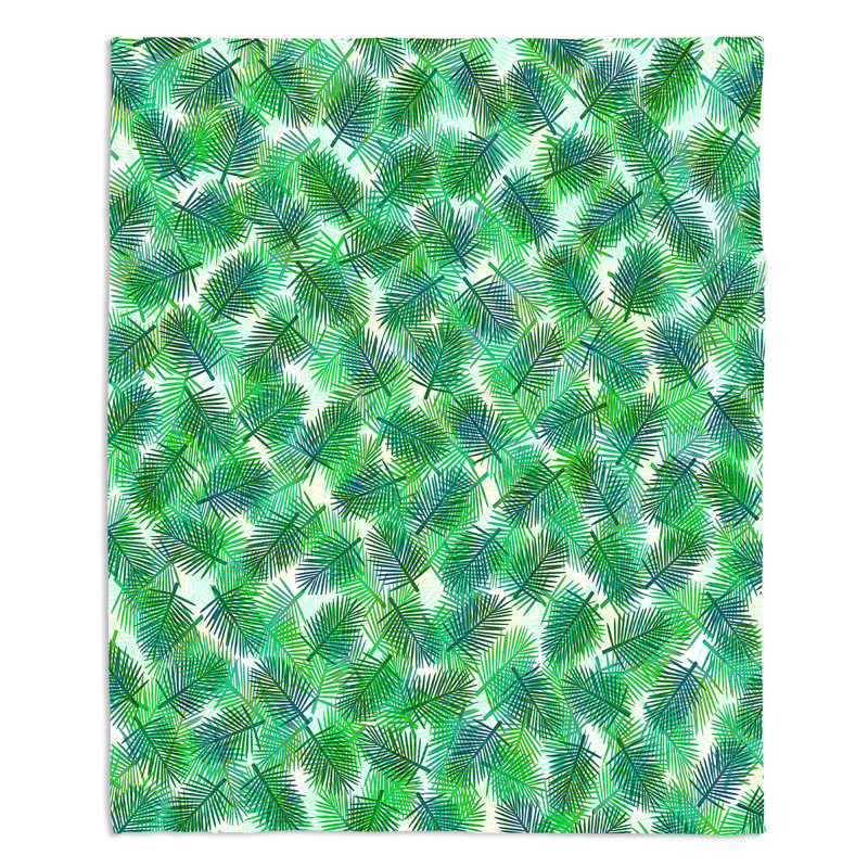 Couverture sherpa doux palmiers 1, l 51 po x L 60 po