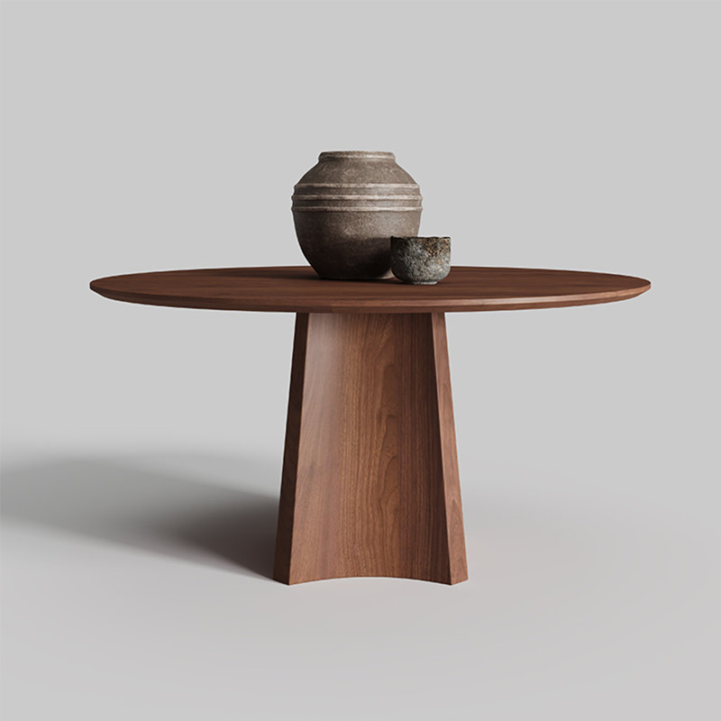 Table de salle à manger ronde en bois massif de style ancien, H 29,5 po x L 51 po x l 51 po