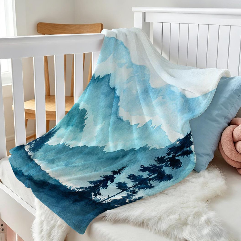 Jeté en flanelle bleu ultra doux, Throw 30" x 40"