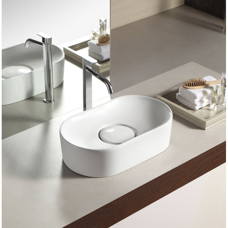 Barclay Honora 11.5'' White Vitreous China Oval Bathroom Sink with Overflow