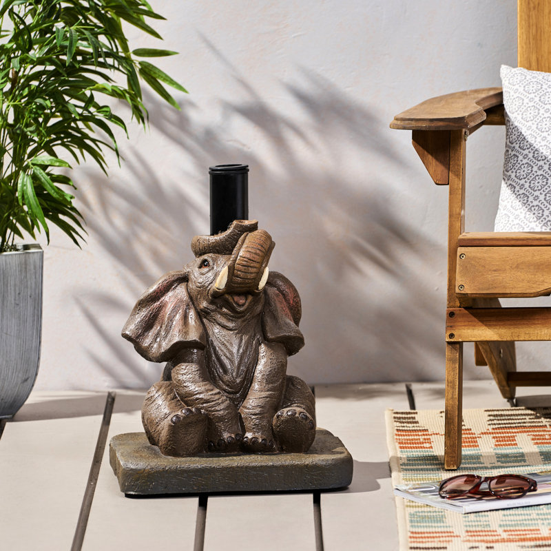 Support de parasol en béton gris 18,29 po H, l 13,51 po et P, hauteur du support de 62,01 lb,