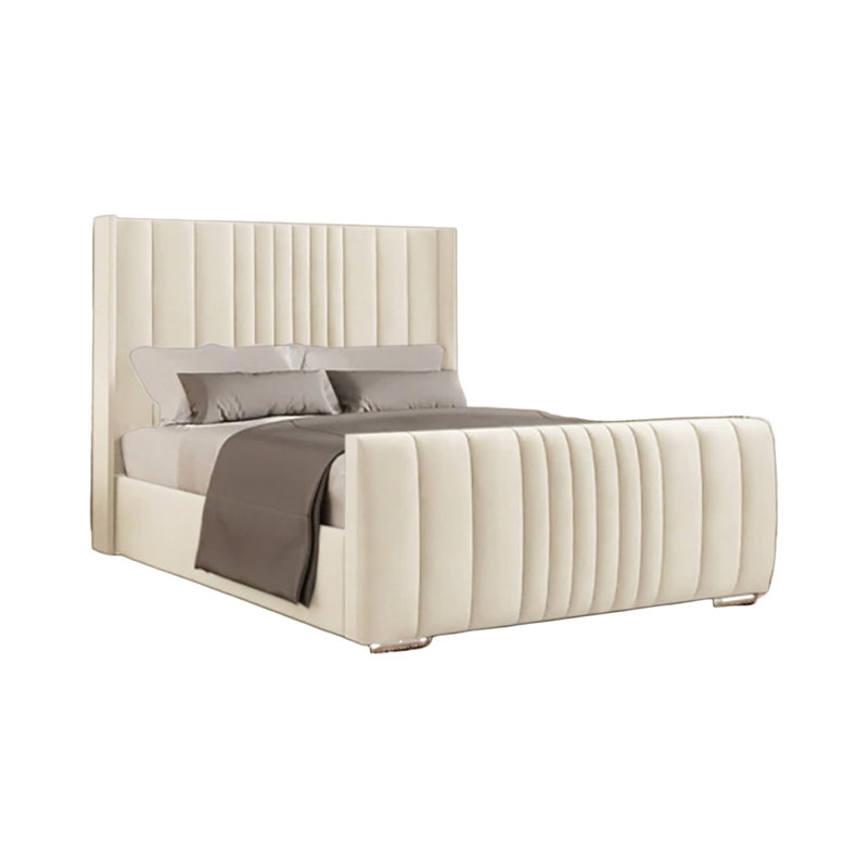 Schwamm Upholstered Bed Frame, Super King (6'), Cream