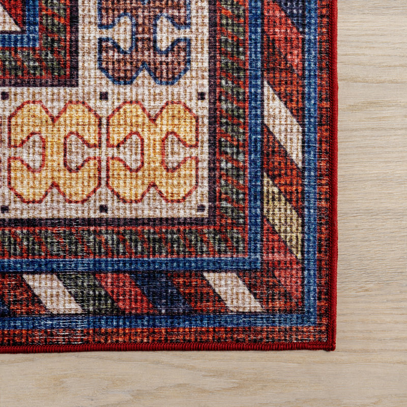 Nantale Medallion Machine Washable Area Rug, Rectangle 3' x 5'
