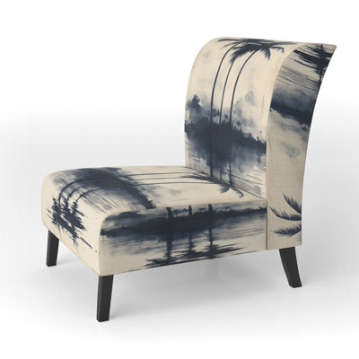 Palm Trees Upholstered Chair - Colorful Palm Trees On Tropical Island Slipper Chair