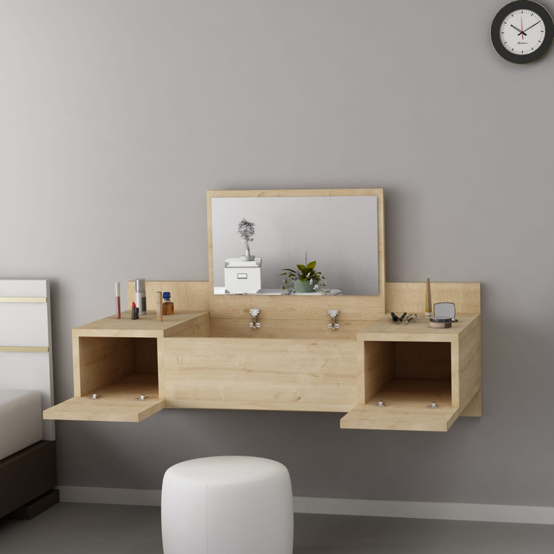 Amaia Dressing Table with Mirror, Natural