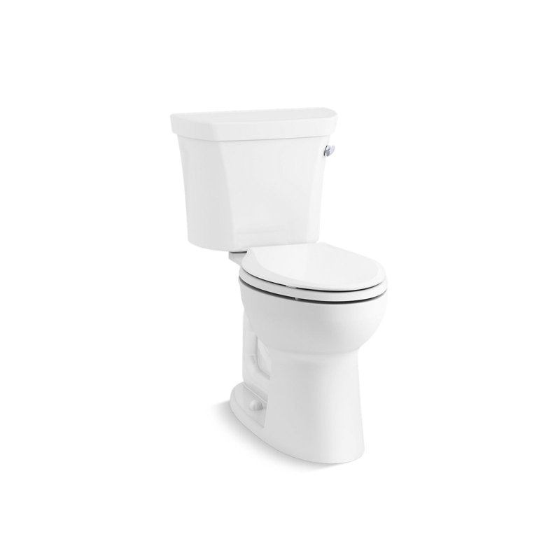Toilette allongée Highlinetwo, 1,0 Gpf, Blanc / bronze huilé
