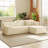 96" L-Shaped Corduroy Compression Sectional Sofa Couch for Living Room-111945693-111945692