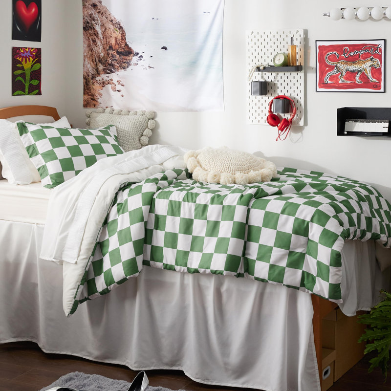 Bedsure Checkered Comforter Set, Twin Comforter + 1 Standard Sham