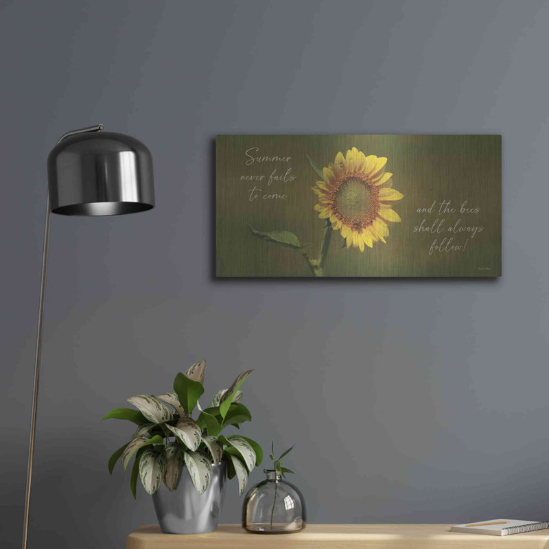 «Summer Never Fails To Come» par Susie Boyer, art mural en métal, H 12 po x l 24 po
