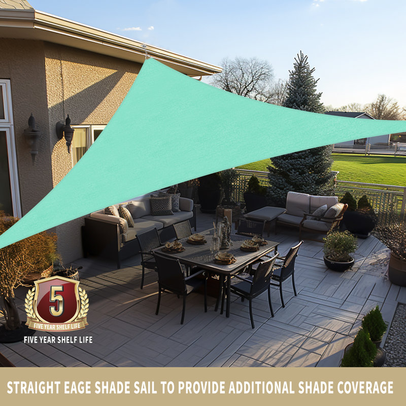 Triangle Shade Sail, 19 ft. x 22.29 ft., Turquoise