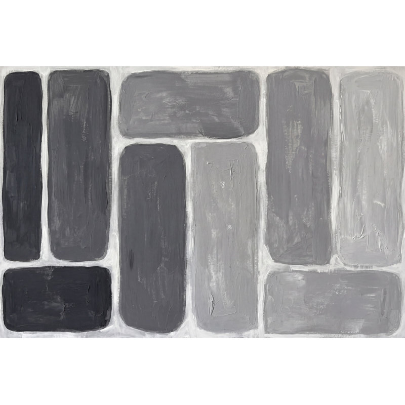 Papier peint texturé rectangulaire gris, 100 po x 96 po, Peler et coller