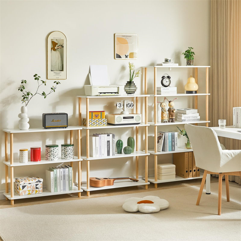 Aryssa 80cm W Standard Bookcase, (3 Shelves) 74.5cm H x 80cm W x 30cm D