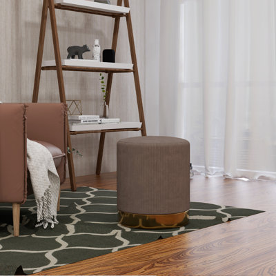 Ackeem 40cm Wide Round Solid Colour Footstool Ottoman
