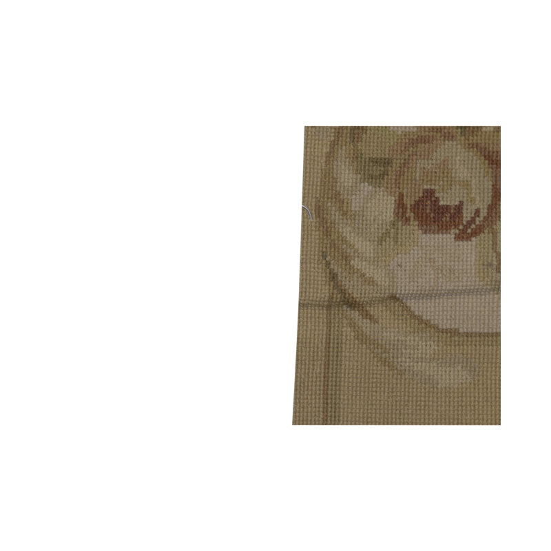 Hand-Knotted High-Quality Beige and Gold Runner
