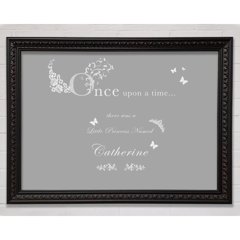 Once Upon A Time Your Name - Single Picture Frame Print on Canvas, White, 84.1cm H x 118.9cm W x 3cm D