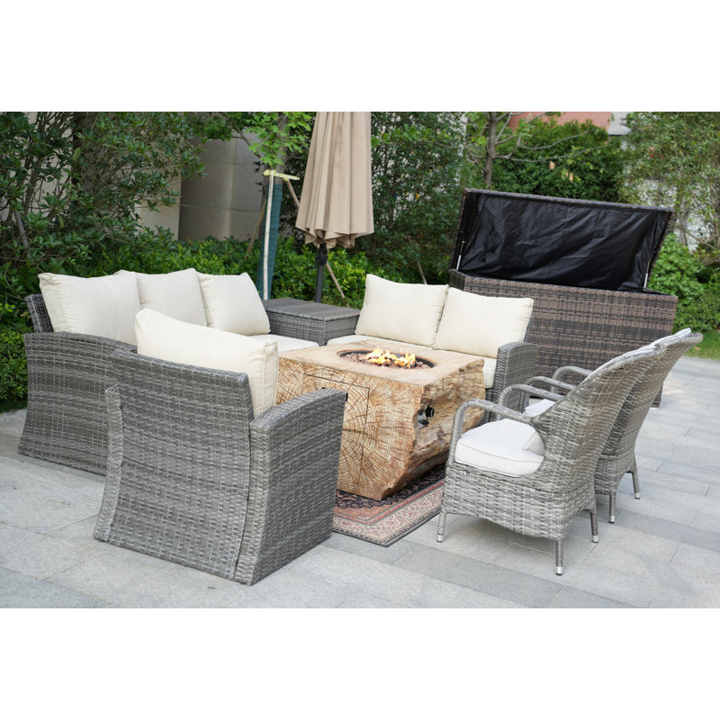 Algird 8 - Person Patio Conversation Set with Cushions