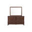 Commode 1 pièce de style transitionnel avec 6 tiroirs et meubles en bois au fini cerisier foncé