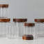 Fluted Glass Canister, Wood Lid-121607809