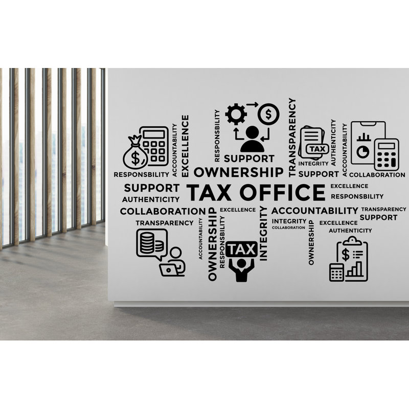 Décalcomanie murale de bureau Real Estate, Or métallique, H 35 po x l 22 po