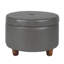 Repose-pieds rond en similicuir avec rangement l 24 po Breyonce-22111159