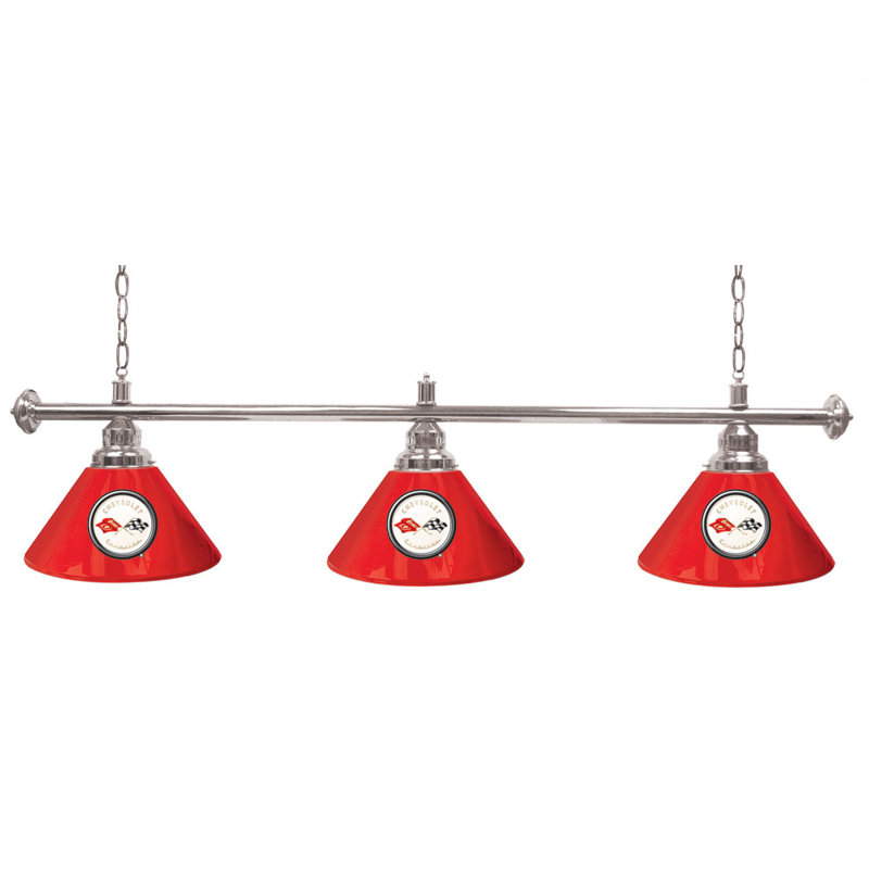 Luminaire suspendu linéaire à 3 lumières pour table de billard Corvette, Rouge