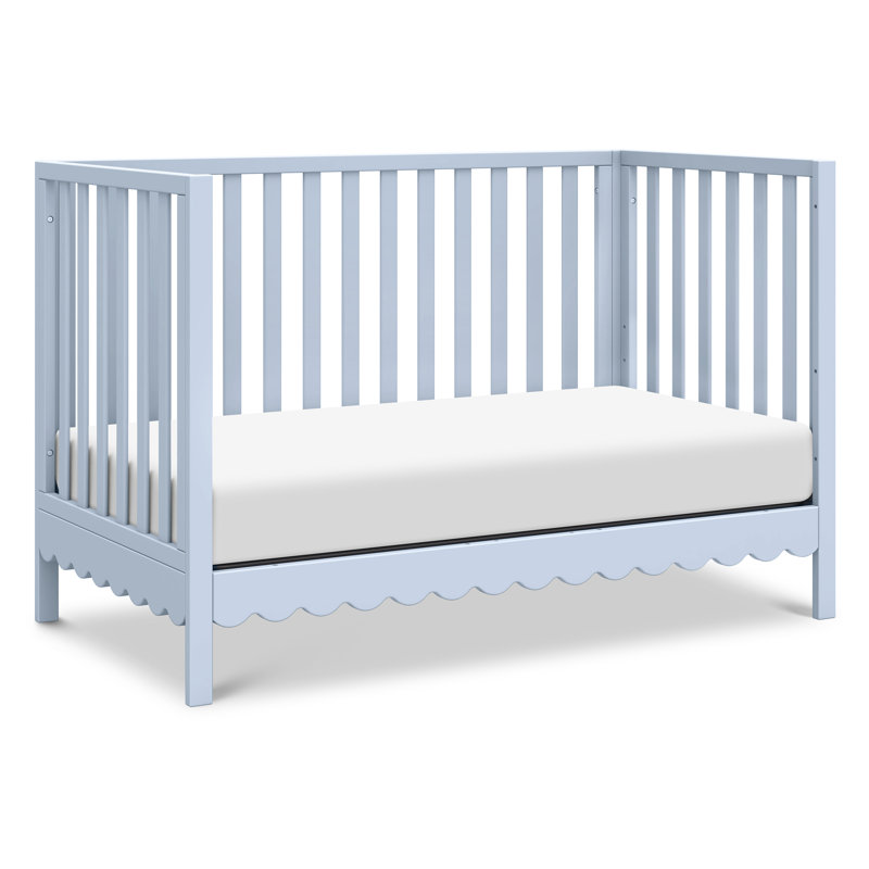 Powder Blue Pine Wood 4-in-1 Convertible Crib