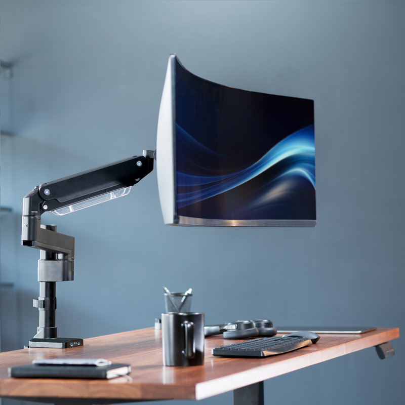 ErgoFlex Ultrawide 49" Aluminum Monitor Desk Mount with USB Ports