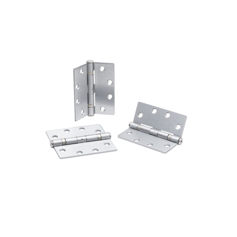 Chrome Ball-Bearing Hinge with Non-Removable Pin, 4.5 x 4 inch, Set of 3