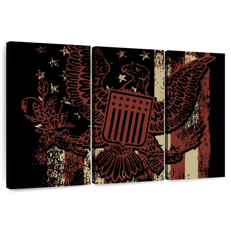 Brampt American Flag Grunge Eagle, 42" H x 65" W