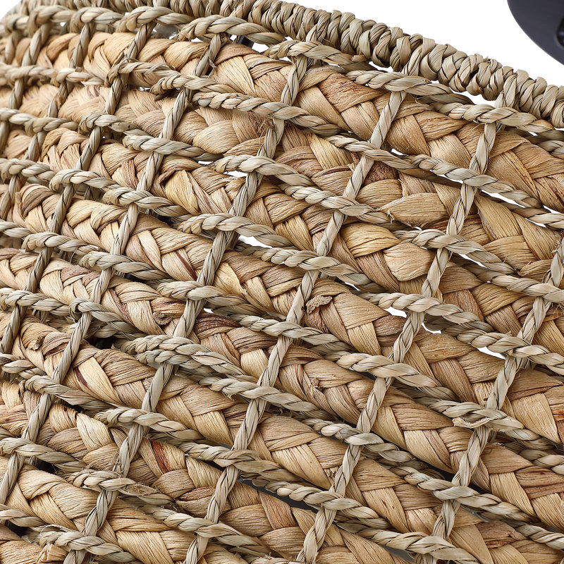 Stutz 16in. 3-light Rattan Drum Semi-flush Mount Ceiling Light