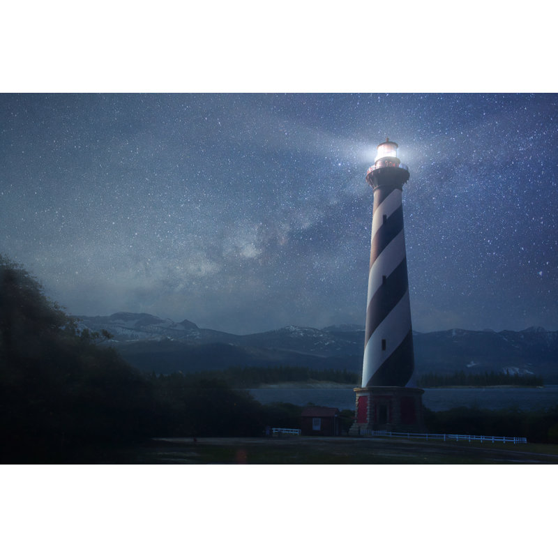 Lighthouse At Night by Kevron2001 - Wrapped Canvas Print, 61cm H x 91cm W x 3.8cm D
