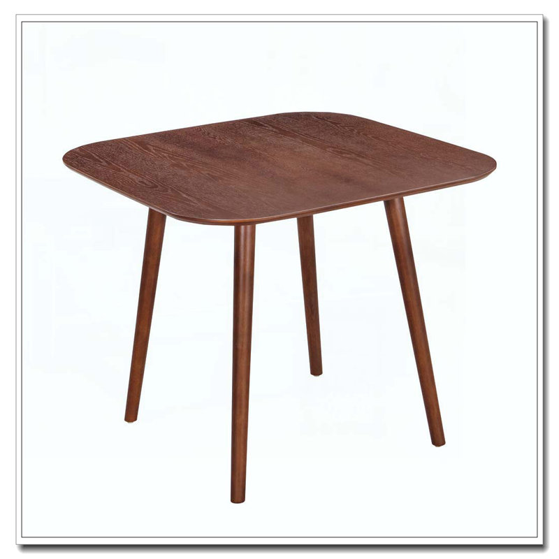 Table de salle à manger carrée en bois, Noyer foncé, Noyer foncé